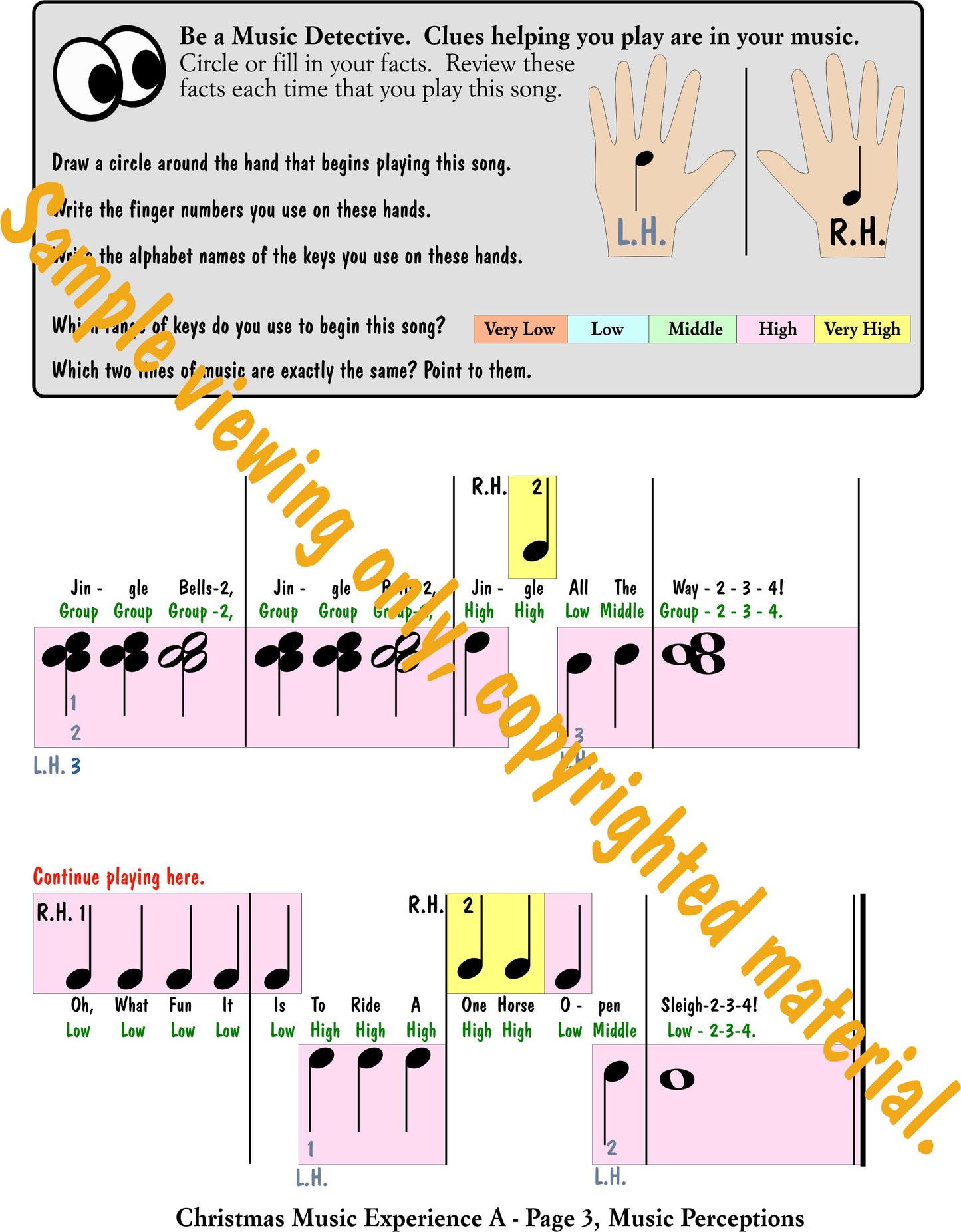 Music Experience A - Arrangement of Jingle Bells page 2 by LeAnn Halvorson. Access to .mp3 files available with purchase of book.