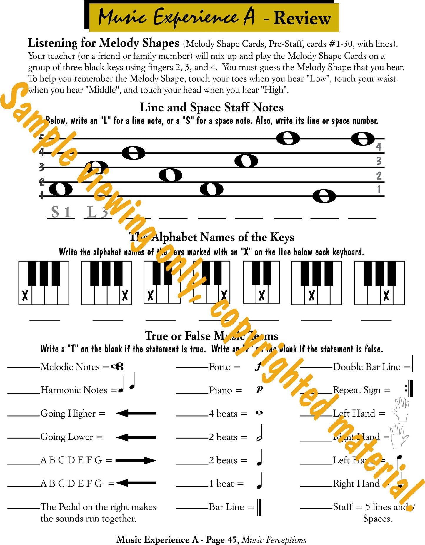 Music Experience A - Review page by LeAnn Halvorson