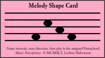 No stems so students can focus on the note head and intervals 2nds-5ths. No clef so they are versatile (Play in any clef, any key. Tonic is the lowest note). Flip them upside down for more shapes. Need a quick activity for online lessons, private lessons, group lessons or camps? By LeAnn Halvorson These cards: Build technique Jumpstart composition ideas Create improvisation ideas Teach harmonization Strengthen interval sight reading skills