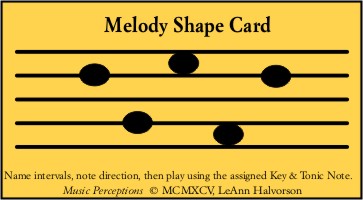 No stems so students can focus on the note head and intervals of 6ths-8ths plus accidentals. No clef so they are versatile (Play in any clef, any key. Tonic is the lowest note). Flip them upside down for more shapes. Need a quick activity for online lessons, private lessons, group lessons or camps? By LeAnn Halvorson  These cards: Build technique Jumpstart composition ideas Create improvisation ideas Teach harmonization                  Strengthen interval sight reading skills