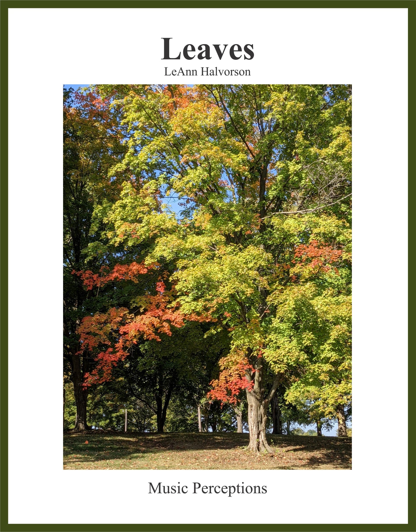 Leaves is a late elementary/early intermediate piano solo with engaging lyrics in a conversational, baroque style. Consider using it in any Fall themed recital. This piece is a charming blend of modern and classical elements, making it perfect for any Fall-themed recital. By LeAnn Halvorson