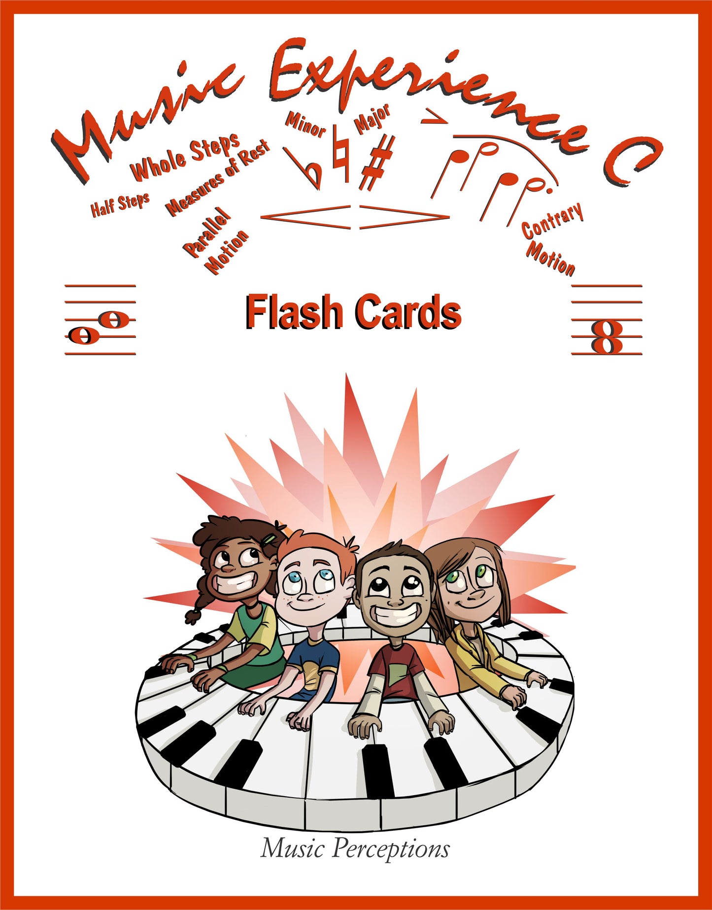 Great for camps, group or private study. They really help bridge gaps in learning. These flash cards are correlated to the Music Experience C book and include: Terms, Staff/Pre-Clef Melody Shape Cards 2nds-5ths and Rhythms. Its intended user is aged 8-10. Cards are business card sized and are printed on perforated business card stock. By LeAnn Halvorson Cover art by Val Halvorson Activities included