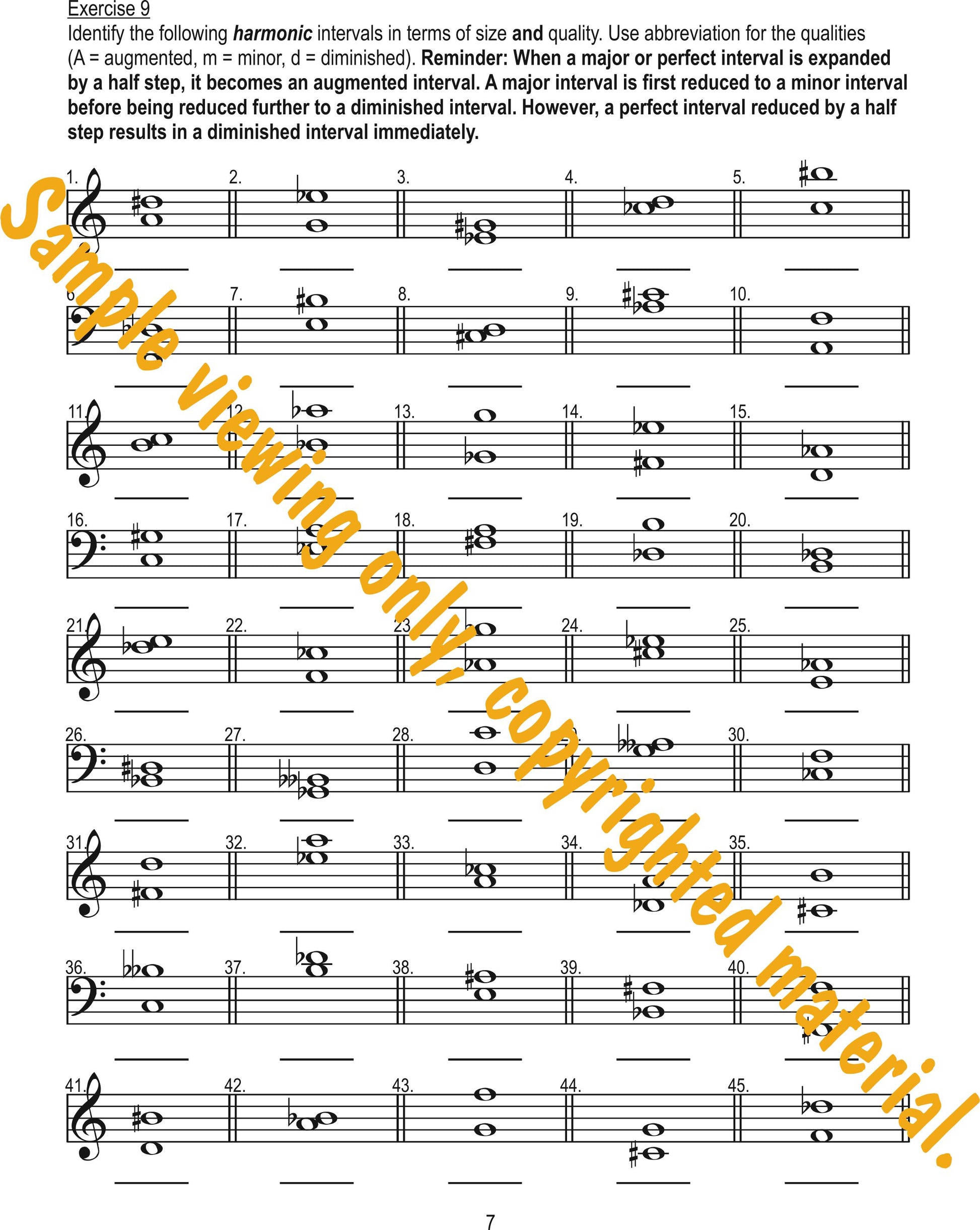 Music Theory Drills on Intervals. Identification of harmonic intervals by size and quality by Dr. Huei Li Chin.