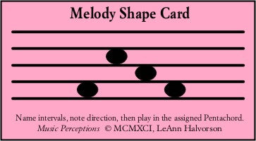 Melody Shape Cards (Staff/Pre Clef) 2nds-5ths Large (3.5 X 8.5 inches)